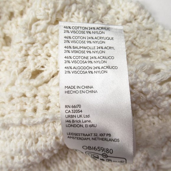 By Anthropologie Flutter-Sleeve Crochet Sweater Top - Medium - Picture 10 of 11